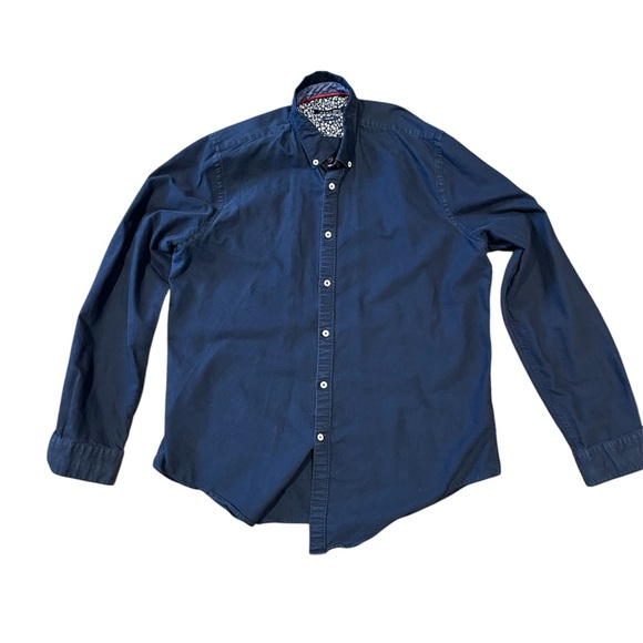 Zara Dark Blue Button Up - Picture 1 of 9